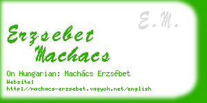 erzsebet machacs business card